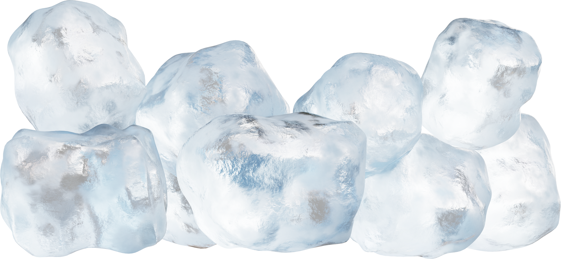 3d ice cubes dropping.