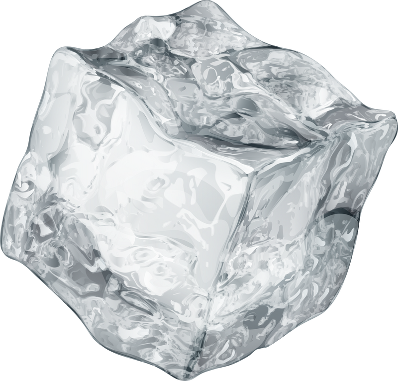 Realistic ice cube in gray color